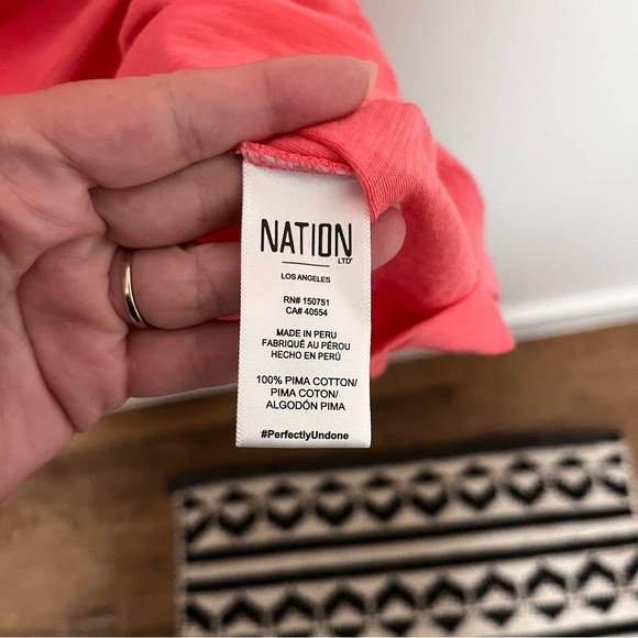 Nation LTD Moxie Easy Short Sleeve T-Shirt Dress In Strawberry Shake Size Large - Picture 9 of 11